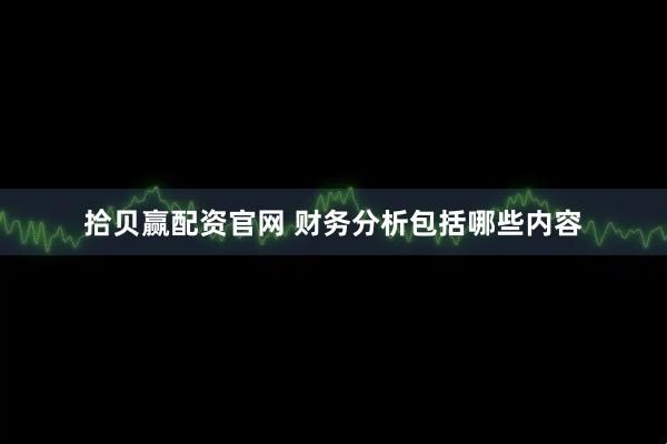 拾贝赢配资官网 财务分析包括哪些内容